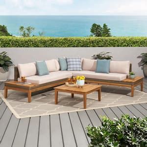 Noble House Cambridge Teak Brown Piece Acacia Wood Outdoor Patio