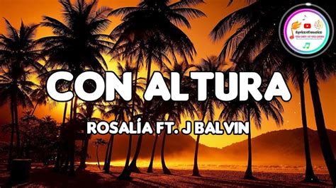 Con Altura Rosalía Ft J Balvin Official Music Lyrics Youtube