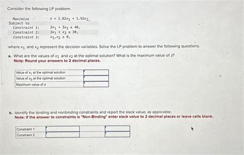 Solved Consider The Following Lp Problem Maximize Subject