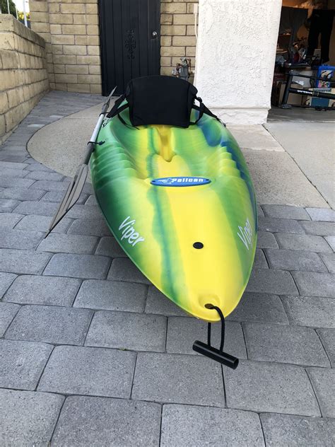 2 Pelican Viper Single Sit On Top Kayaks Wseat Backs And Paddles For