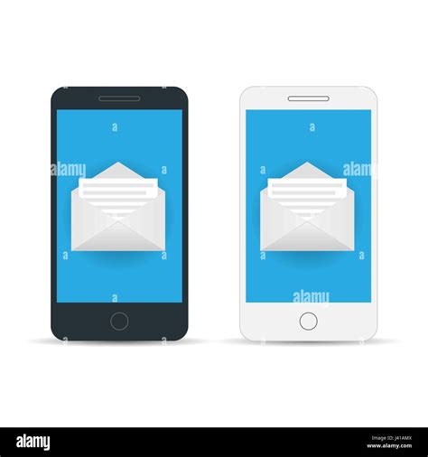 Mobile Screen With New Mail Vector Illustration Stock Vector Image