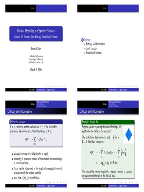 Lecture25 - Lecture25Entropy, Joint Entropy, ConditionalEntropy | PDF | Probability Distribution ...