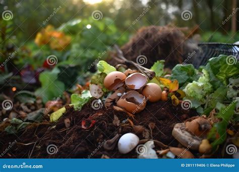 Uneaten Spoiled Vegetables Thrown And Composting In The In The Garden