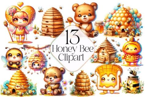 Honey Bee Clipart Bundle Graphic By Smmedia Creative Fabrica