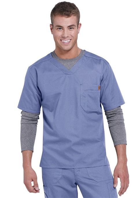 Carhartt Mens V Neck Scrub Top Mens Scrubs Long Sleeve Undershirts