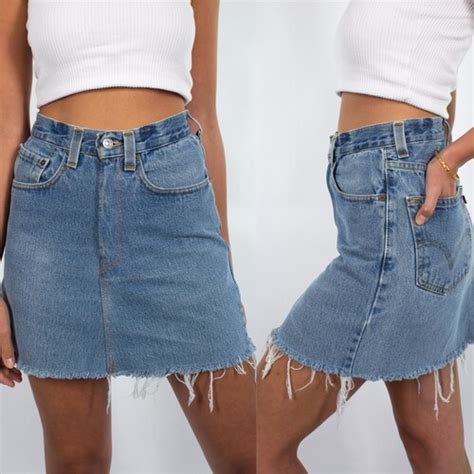 Vintage S Blue Levis High Waist Cut Off Denim Shorts Etsy