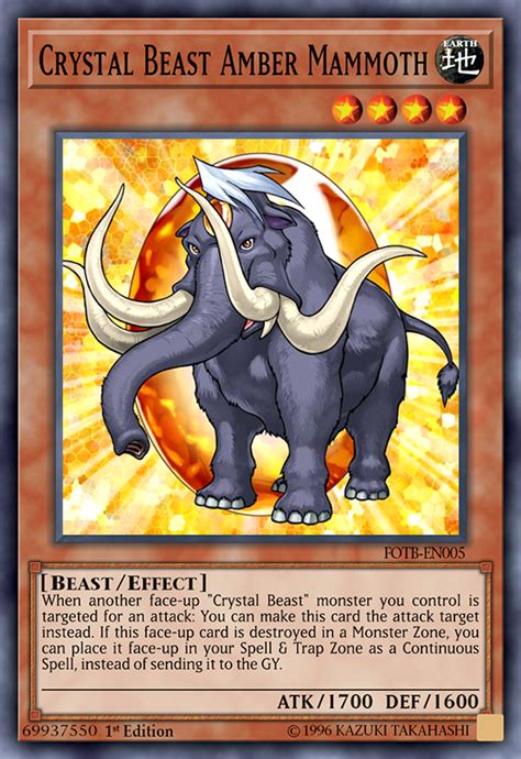 Crystal Beast Amber Mammoth By Grezar On Deviantart Monster Cards