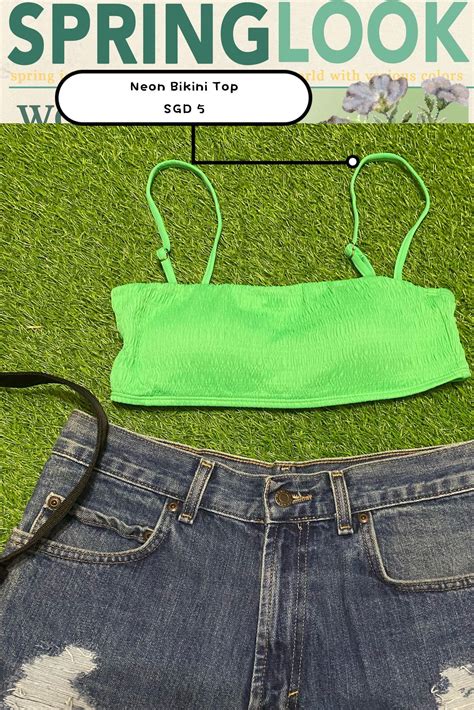 Green Neon Bikini Top Women S Fashion Tops Sleeveless On Carousell