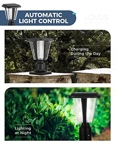 Snapklik Lovus Solar Light Lamp Post 6000K Outdoor Solar Pillar