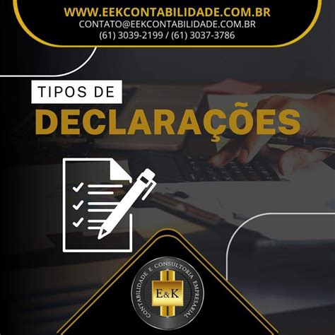 Tipos de Declarações em 2023 Declaraçao Receita federal Contabilidade