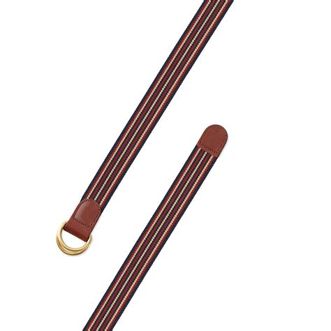 Navy Burgundy And Tan Belgian Stretch D Ring Belt Barrons Hunter