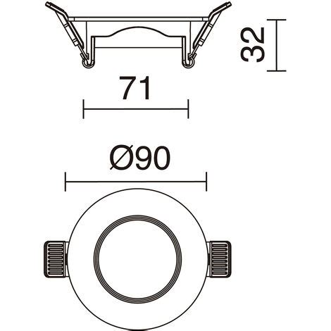 Plafonnier Encastr Inel Fixed Round Ip Blanc