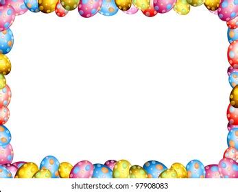 Easter Eggs Border Frame Illustration Stock Illustration