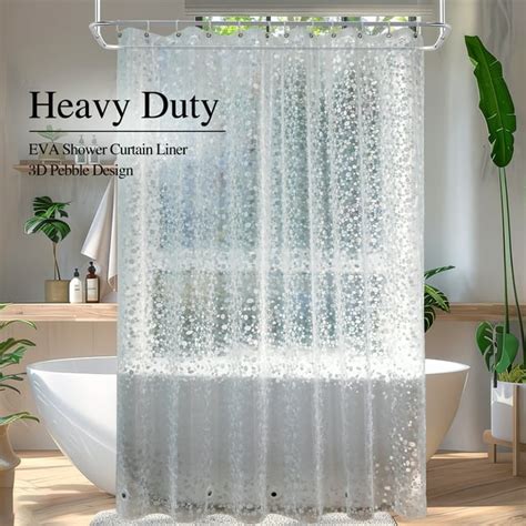 Eurcross Eva Waterproof Shower Curtain Liner Pebble Design 72x76