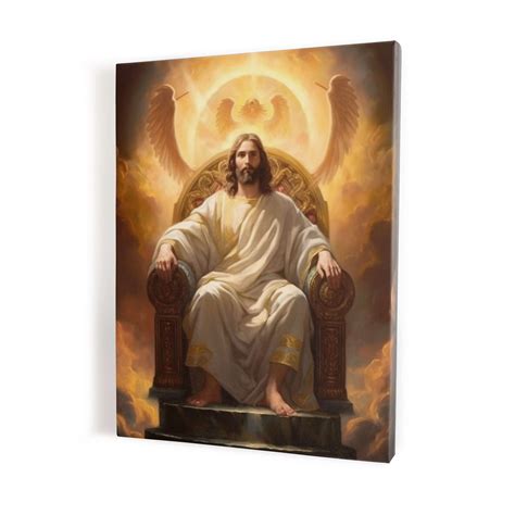 Christ the King on the throne - majestic painting on canvas