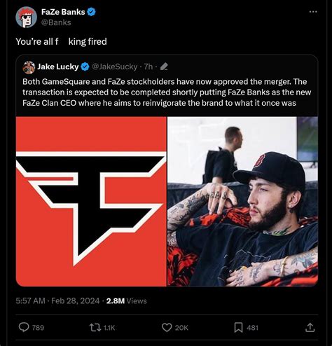 You Re All F King Fired Faze Banks Addresses Community As Gamesquare And Faze Clan Merger