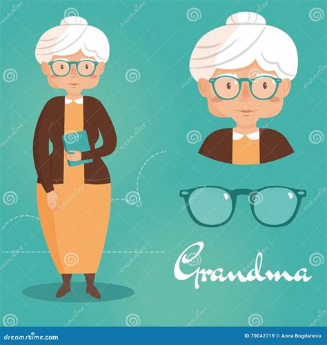 Old Lady Grandma Stock Illustration Illustration Of Illustrations 70042719