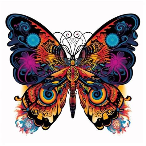 Premium Photo A Colorful Butterfly With Swirls And Swirls On Its