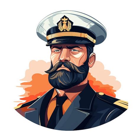 Premium Vector Vector Captain Illustration Ship Sea Design Uniform