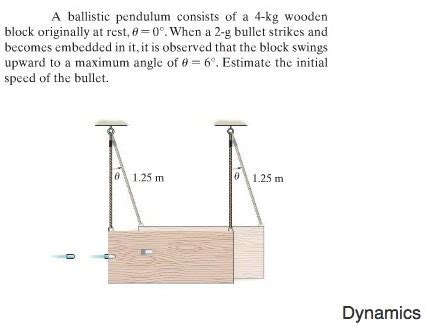 Solved A Ballistic Pendulum Consists Of A 4 Kg Wooden Block