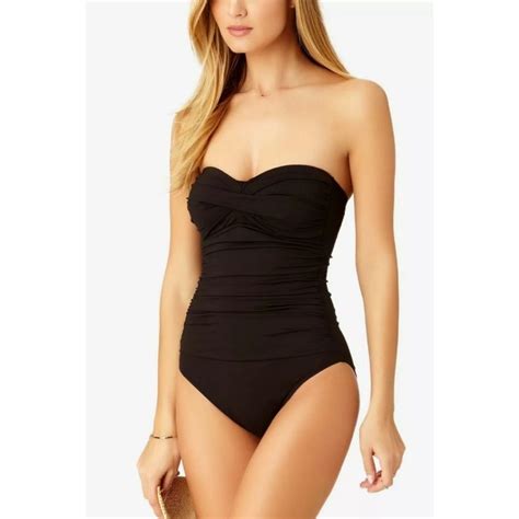 Anne Cole Live In Color Twist One Piece Bandeau One Piece Swimsuit