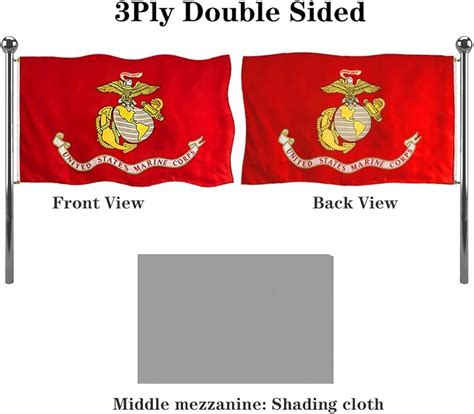 Double Sided Us Marine Corps Military Flags 3x5 Outdoor Vivid Colors