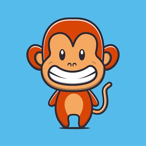 Premium Vector | Cute monkey smile cartoon illustration