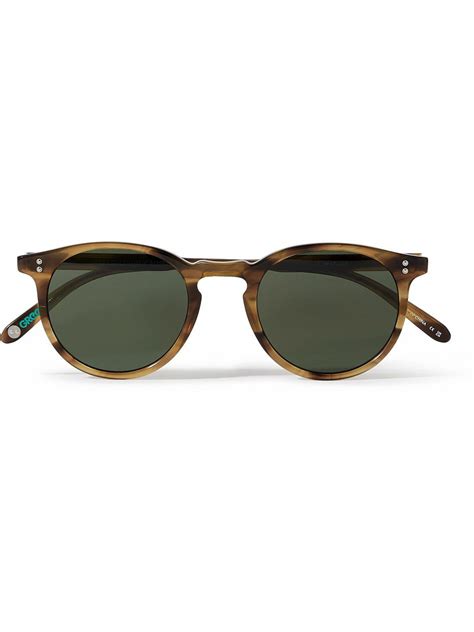 Garrett Leight California Optical Carlton Round Frame Tortoiseshell Acetate Sunglasses Garrett