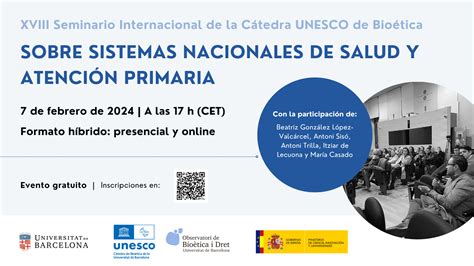 XVIII Seminari Internacional de la Càtedra UNESCO de Bioètica de la