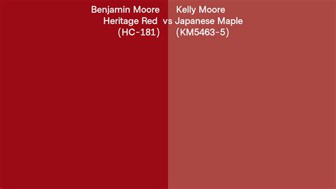 Benjamin Moore Heritage Red HC 181 Vs Kelly Moore Japanese Maple