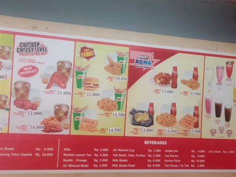 Menu at Rocket Chicken Anggajaya restaurant, Sendangadi