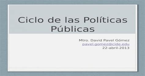 Ciclo de las Políticas Públicas PPTX Powerpoint