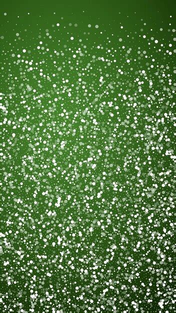 Belos Flocos De Neve E Estrelas Voando Sutilmente Em Fundo Verde De