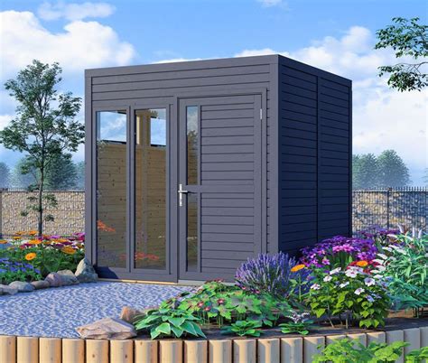 Modern Tuinhuisje Incl Vloer En Dakleer Antraciet Prefab Elementen