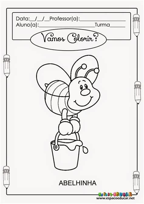 Abelha Para Colorir Educação Infantil - 7
