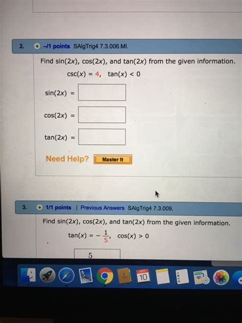 Solved Find Sin X Cos X And Tan X From The Given Chegg