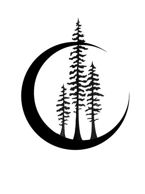 Redwoods In Crescent Moon By Thorin Brentmar Tattoo Idea Pine Tattoo