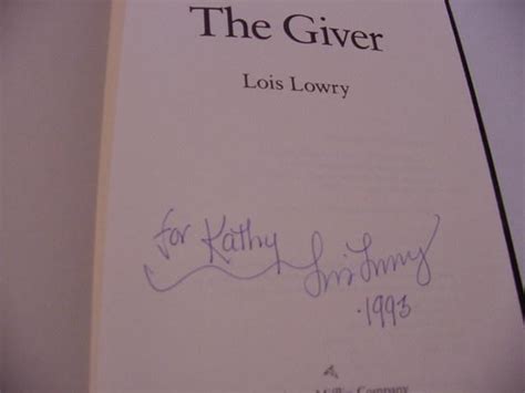 The Giver Signed Plus Signed Movie Tie Ins By Lowry Lois Near Fine