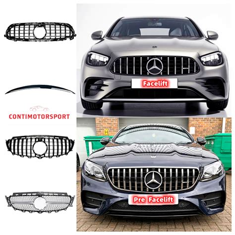 E Class W Pre Facelift Amg Grille Gt Grill Chrome Black Wing Psm