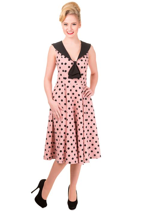 Banned Vintage Pink Polka Dot Rival Dress Rockabilly Dresses S