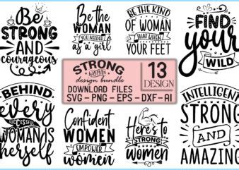 Strong Woman Svg Design Bundle Buy T Shirt Designs