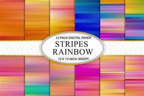 Rainbow Stripes Digital Paper Graphic by Artnoy · Creative Fabrica