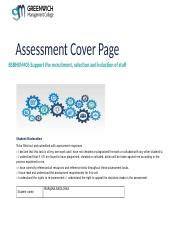 Task 1 N 1 1 Docx Assessment Cover Page BSBHRM405 Support The