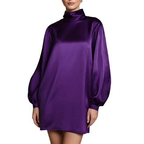 FRSASU Women's Bat Long Sleeve Mini Dress Solid Color Mock Turtle Neck