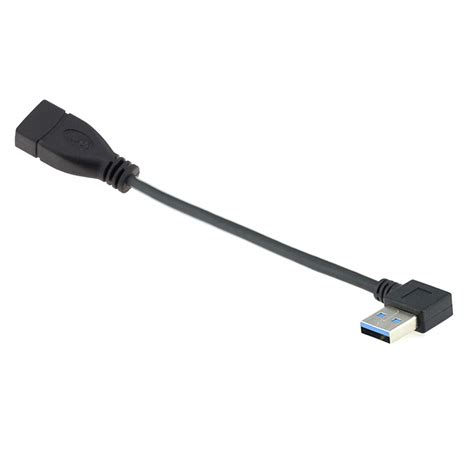 Cablecc Cable De Extensión Usb 3 0 Tipo A Macho En ángulo Izquierdo A Usb 3 0 Tipo A Hembra 20cm