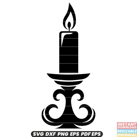 Candle Svg Candle Dxf Candle Png Soothing Flame Digital Designs For