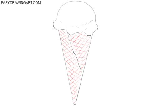 How To Draw Ice Cream Cone Easy Drawing Art