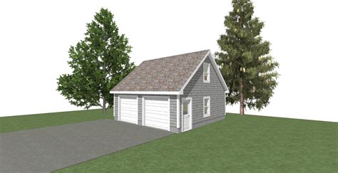 GARAGE PLANS : 24 X 24 2 Car Garage Plans 8' Wall 10/12 With Storage or ...