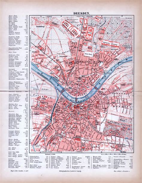 Dresden Stadtplan Ca 1885 Original Der Zeit Archiv Historischer Bi