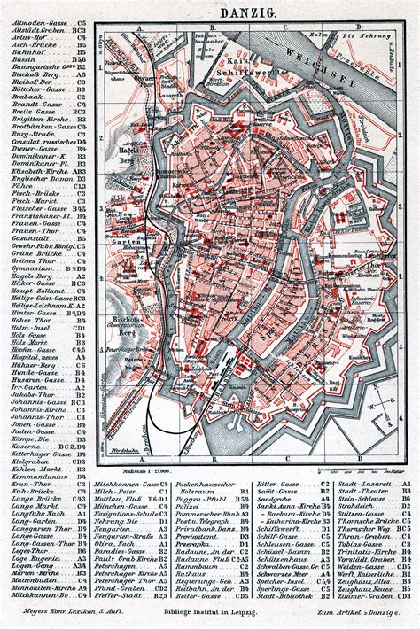 Danzig Map Gdansk Map Old Gda Sk Map Map Of Gdansk Gdansk Plan Old